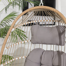 Walker Edison Carmel Modern Rattan Hanging Egg Swing Chair