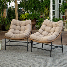 Walker Edison Carmel Modern Rattan Hanging Egg Swing Chair