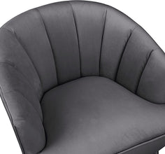 Morden Fort Velvet Barrel Club Chair Accent Armchair with Golden Legs , White