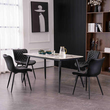 Kidol & Shellder Dining Chairs Set of 2 Black Living Room Chairs PU Upholstered Desk Chair,Loads Up to 300lbs,3 Mins Quick Assembly