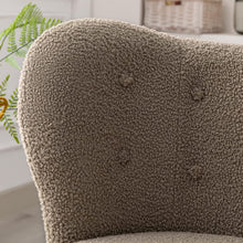 Merax Blush Modern Cute Plush Sherpa Accent Chair with Wood Legs Tufted Wingback Living Room Armchair