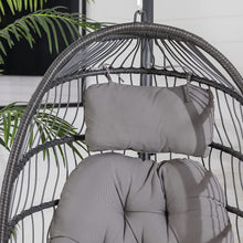 Walker Edison Carmel Modern Rattan Hanging Egg Swing Chair