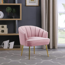 Morden Fort Velvet Barrel Club Chair Accent Armchair with Golden Legs , White