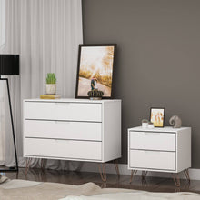 Manhattan Comfort Rockefeller 3 Drawer Dresser and 2 Drawer Nightstand