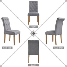 Alden Design Tufted Upholstered High Back Parson Dining Chair, Set of 2, Gray
