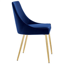 Modway Viscount Performance Velvet Dining Chairs - Set of 2 in Gold Navy
