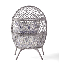 Better Homes & Gardens Kid's Ventura Outdoor Stationary Wicker Woven Egg Chair, Gray