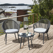 Nuu Garden 3 Piece Woven Rope Patio Furniture Set with Cushions, All Weather Patio Conversation Bistro Set