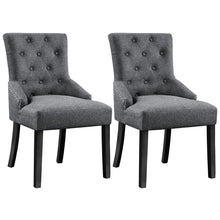 Alden Design Modern Upholstered Fabric Tufted Dining Chairs, Set of 2, Gray