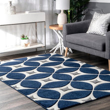 Geometric Navy Area Rug