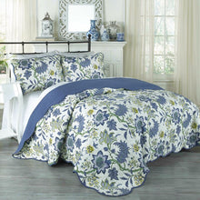 Porcelain/Blue Microfiber Reversible Farmhouse