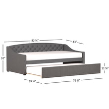 Zoey Tufted Upholstered Twin Daybed With Trundle by Hillsdale Living Essentials, Charcoal