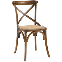 Modway Gear Dining Side Chair Set of 2 in Walnut