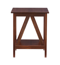 Linon Moreland Solid Wood End Table with Shelf, Antique Tobacco Finish