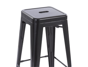 Howard 30inch Stackable Metal Barstool, Set of 4, Black Color, Backless Style, Full Assembled Stools
