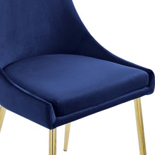 Modway Viscount Performance Velvet Dining Chairs - Set of 2 in Gold Navy