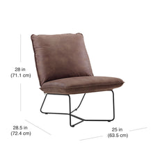 Better Homes & Gardens Pillow Lounge, Accent Chair, Brown Faux Leather Upholstery