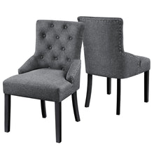 Alden Design Modern Upholstered Fabric Tufted Dining Chairs, Set of 2, Gray