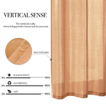 Subrtex 2 Faux Silk Semi-Sheer Window Elegance Curtains (52\'\' x 84\'\', Taupe)