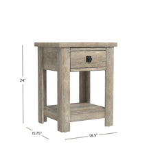 Addison Farmhouse 1 Drawer Nightstand, Set of 2, Driftwood Gray