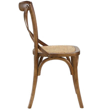 Modway Gear Dining Side Chair Set of 2 in Walnut
