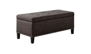 Madison Park Shandra ll Storage Bench in Charcoal