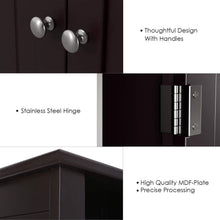 Homfa Bathroom Storage Cabinet, Wood Bathroom Storage Organizer with 2 Doors, Bathroom Cabinet with Shelves and Storage, Dark Brown Finish