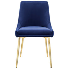 Modway Viscount Performance Velvet Dining Chairs - Set of 2 in Gold Navy