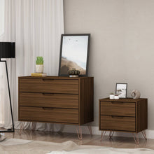 Manhattan Comfort Rockefeller 3 Drawer Dresser and 2 Drawer Nightstand