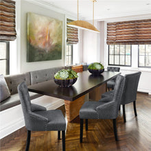 Alden Design Modern Upholstered Fabric Tufted Dining Chairs, Set of 2, Gray