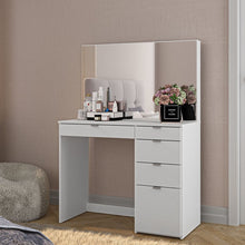 Polifurniture Linden Modern Vanity Desk, White Finish