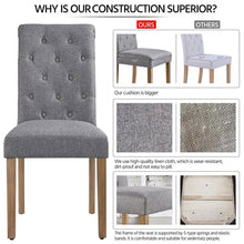 Alden Design Tufted Upholstered High Back Parson Dining Chair, Set of 2, Gray