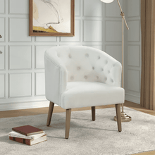 Better Homes & Gardens Barrel Accent Chair, Vanilla Dream Beige, Velvet Upholstery