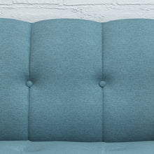 Noble House Triton Tufted Fabric Sofa, Blue, Natural