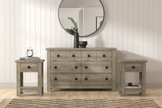 Addison Farmhouse 1 Drawer Nightstand, Set of 2, Driftwood Gray