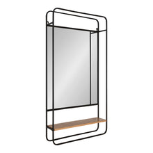Kate and Laurel Webber Farmhouse Framed Wall Mirror with Shelf, 19 x 36