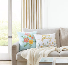 Mainstays, 2 Pack Hello Spring Floral & Spring Butterfly Decorative Pillows, 14
