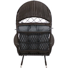 Sunnydaze Shaded Comfort Wicker Outdoor Egg Chair with Legs - 56.5