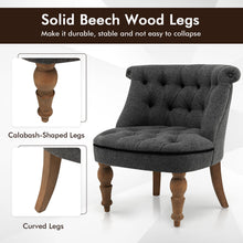 Gymax Set of 2 Upholstered Slipper Chairs Armless Accent Chairs w/ Beech Wood Legs