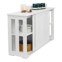 Ktaxon Storage Sideboard Buffet Cabinet, with 2 Sliding Doors Wine Shelf White