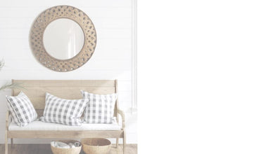 Kate and Laurel Nubury Woven Framed Wall Mirror, Natural 28