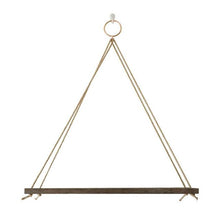 Rustic Wooden Hanging Rope Shelf