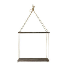Rustic Wooden Hanging Rope Shelf