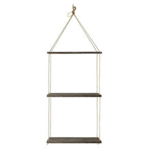 Rustic Wooden Hanging Rope Shelf
