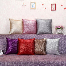 Solid Color Glitter Sequins Throw Pillow