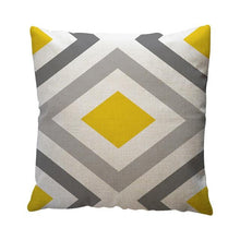 Yellow Geometric Pattern Throw Pillow