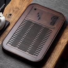 Natural Bamboo Wood Tea Plate Set-