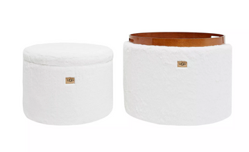 UGG™ Polar 2-Piece Nesting Storage Ottoman Set in Snow