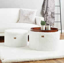 UGG™ Polar 2-Piece Nesting Storage Ottoman Set in Snow