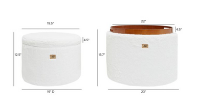 UGG™ Polar 2-Piece Nesting Storage Ottoman Set in Snow